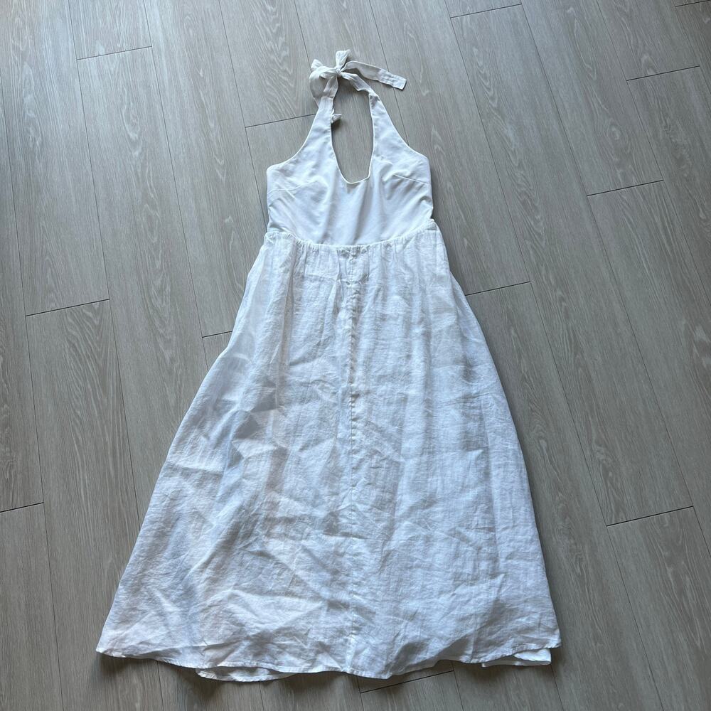 J Crew Mixy Halter Neck Dress Medium White CL648 - Picture 2 of 11